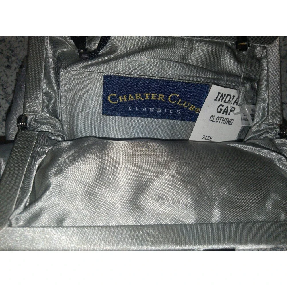 Clutch charter club classics silver sequine purse